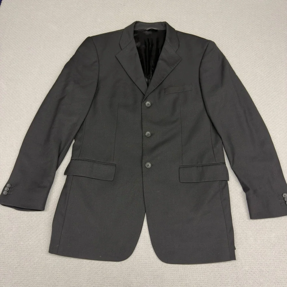 Banana Republic Blazer Mens 40R Black Wool 3 Button Modern Fit Jacket Formal